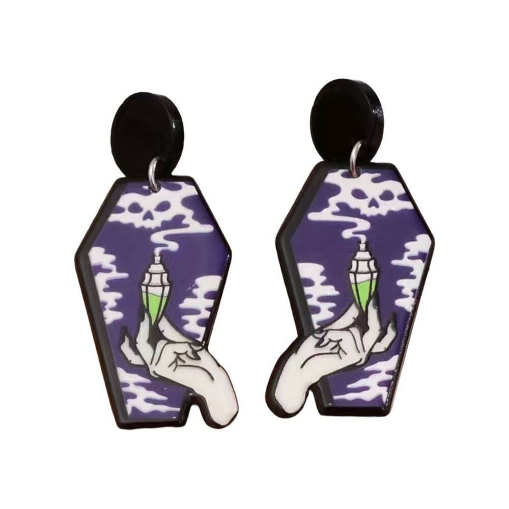 New Coffin Shaped Poison Vial Acrylic Jewelry Halloween Vampire Witch Goth